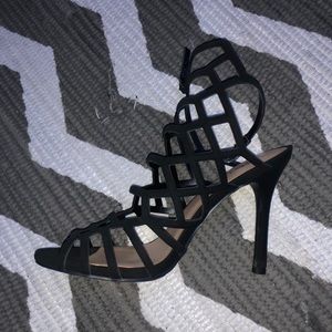 Black suede cross hatch heel (7)